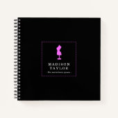 naaister op maat | Roze Mannequin Logo Zwart Notitieboek (Voorkant)