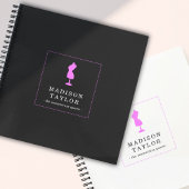 naaister op maat | Roze Mannequin Logo Zwart Notitieboek