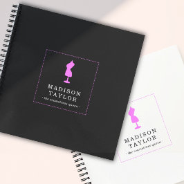 naaister op maat | Roze Mannequin Logo Zwart Notitieboek