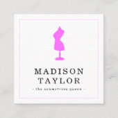 naaister op maat | Roze Mannequin QR Code Wit Vierkante Visitekaartje (Voorkant)