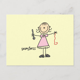 Naaister Stickfiguur Briefkaart