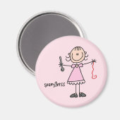 Naaister Stickfiguur Magneet (Voorkant / Achterkant)