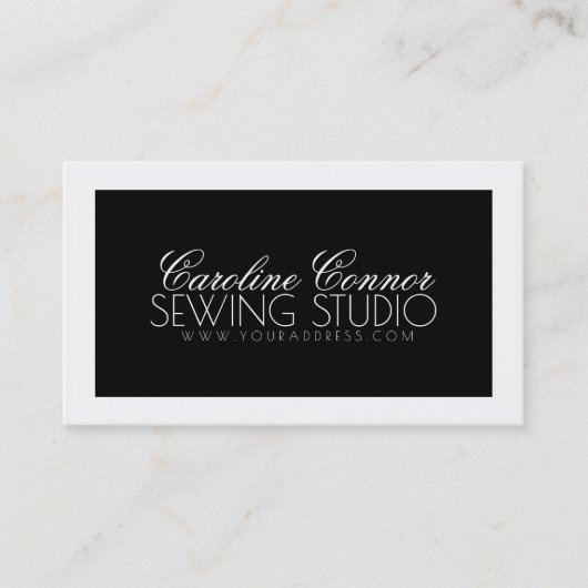 NaaiStudio Black & White-gebold ontwerpkaart Visitekaartje (Voorkant)