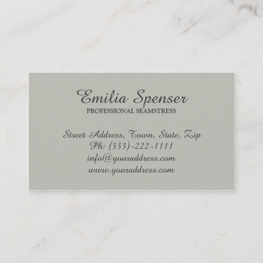 Naaistudio Seamstress Decorated Button Kaart Visitekaartje (Achterkant)