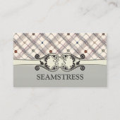 Naaistudio Seamstress Decorated Button Kaart Visitekaartje (Voorkant)