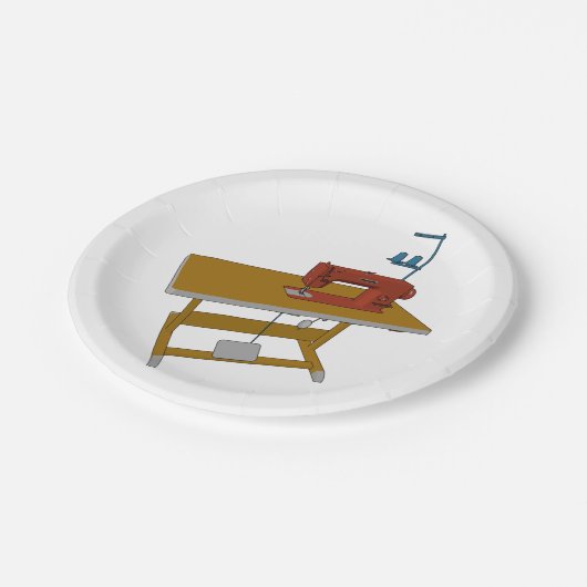 Naaitafel en Borden voor naaigariteitsprietpapier  Papieren Bordje (Gekanteld)