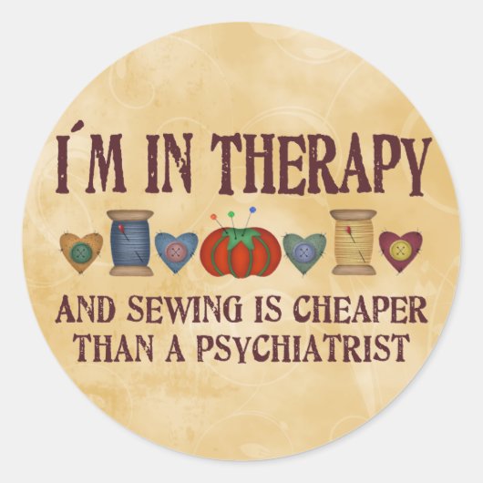Naaitherapie Ronde Sticker (Voorkant)