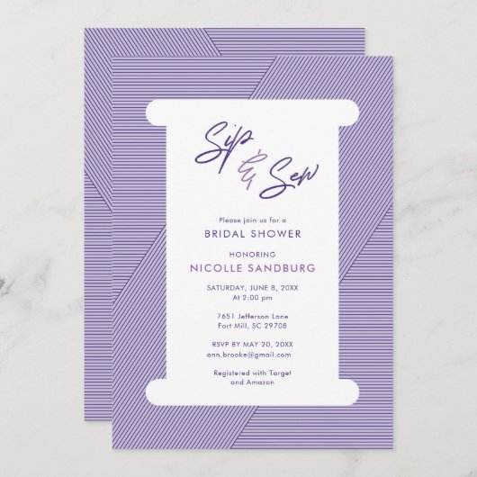 Naaiuitnodiging Kaart (Voorkant / Achterkant)