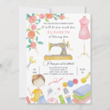 Naaiuitnodiging voor verjaardag