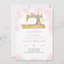 Naaiuitnodiging voor verjaardag