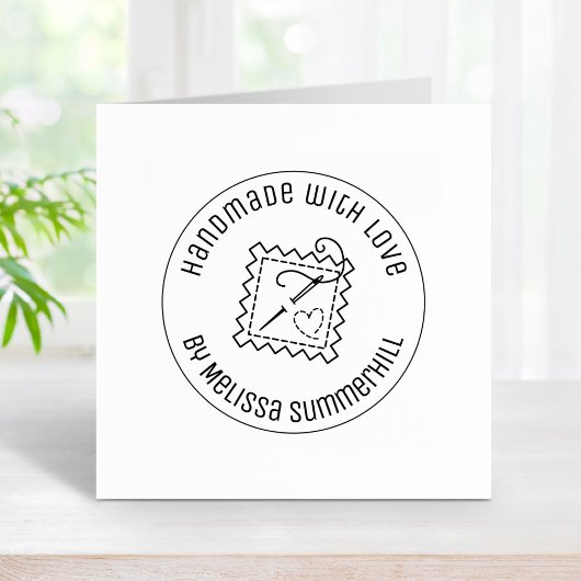 Naaivaartuig handgemaakt met liefde 2 rubberstempel