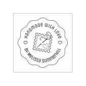 Naaivaartuig handgemaakt met liefdesavy rubberstempel (Afrduk)