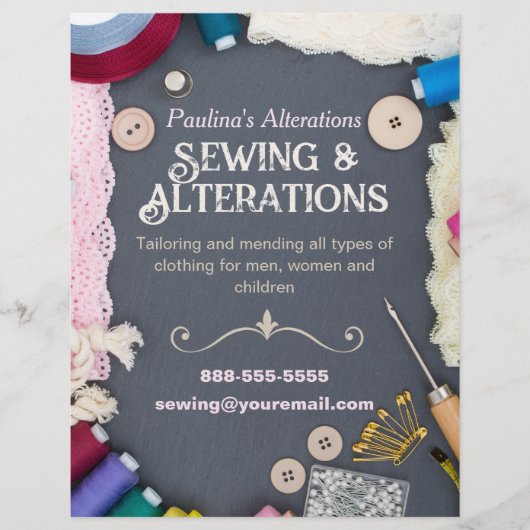 Naaiveranderingen Diensten Flyer Sjabloon (Voorkant)