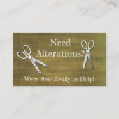 Naaiveranderingen met een schaar visitekaartje (Voorkant)