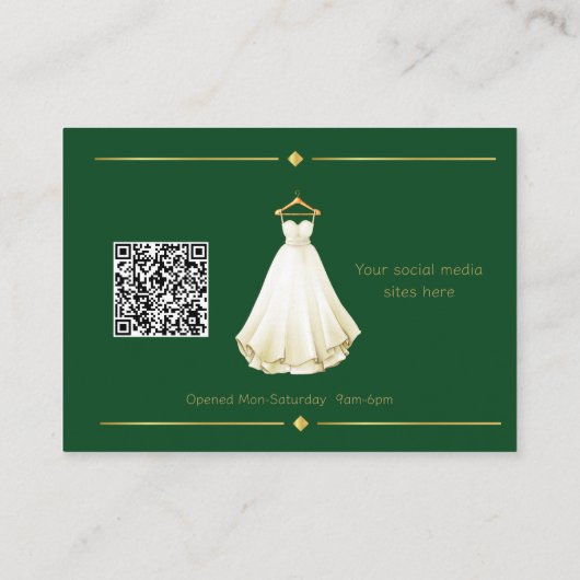 Naaiveranderingen Visitekaartje smaragdgroen (Achterkant)