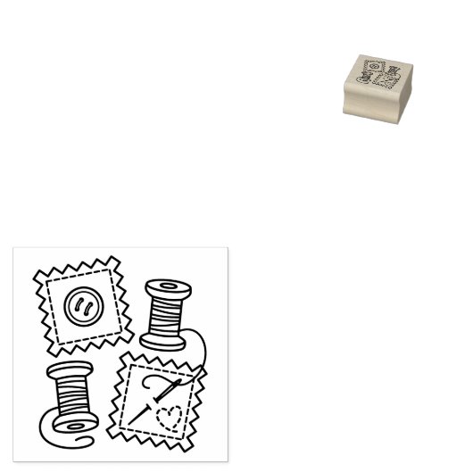 Naaiwerk Hobby Fabric Button Naalddraad 1x1 Rubberstempel (Gestempeld)