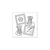 Naaiwerk Hobby Fabric Button Naalddraad 1x1 Rubberstempel (Afrduk)