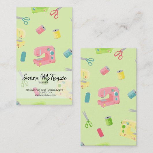 naaiwerk visitekaartje (Voorkant / Achterkant)