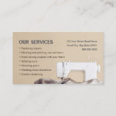 Naaiwijzigingsdiensten Seamstress Visitekaartje (Achterkant)