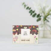 Naaiwinkel bruin visitekaartje (Staand voorkant)