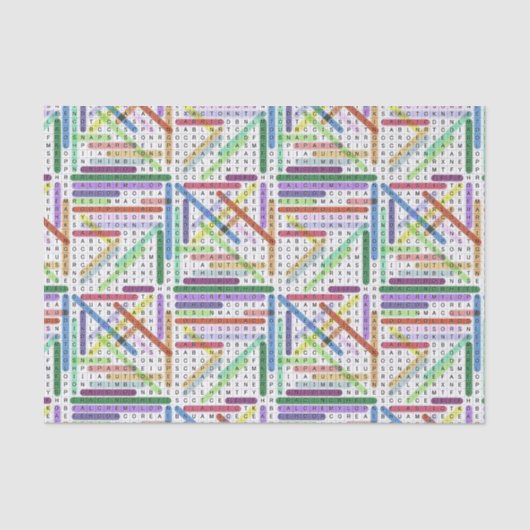 Naaiwoord maken Zoeken Tissuepapier (Voorkant)