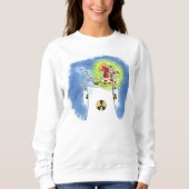 Naakt Kerstman vrouwen witte sweatshirt (Voorkant)
