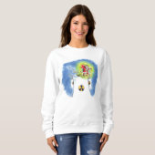 Naakt Kerstman vrouwen witte sweatshirt (Voorkant volledig)