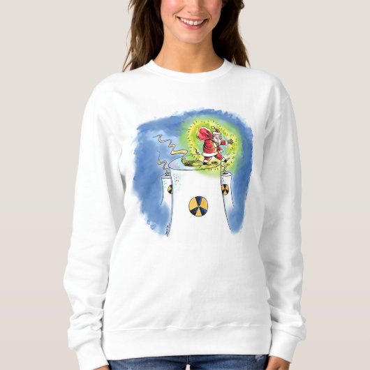 Naakt Kerstman vrouwen witte sweatshirt (Voorkant)