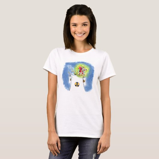 Naakt Sinterklaas vrouwen wit T-shirt (Voorkant volledig)