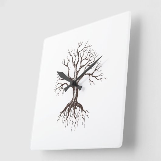 Naakte boom vierkante klok (Hoek)