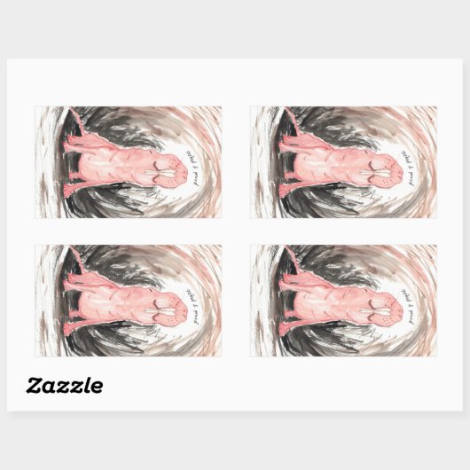 Naakte (en trotse) molrat rechthoekige sticker (Vel)