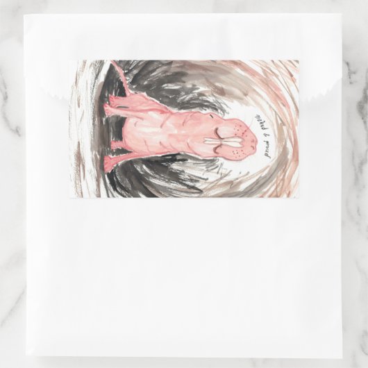 Naakte (en trotse) molrat rechthoekige sticker (Tas)