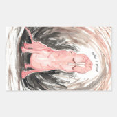 Naakte (en trotse) molrat rechthoekige sticker (Voorkant)