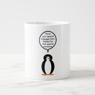 Naakte pratende mevrouw Pinguïn gepersonaliseerd Grote Koffiekop