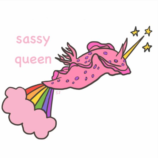 naaktslak sassy queen sticker (Voorkant)