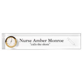 "Naald" Aangepaste naamplaat met klok Naambordje (Voorkant)