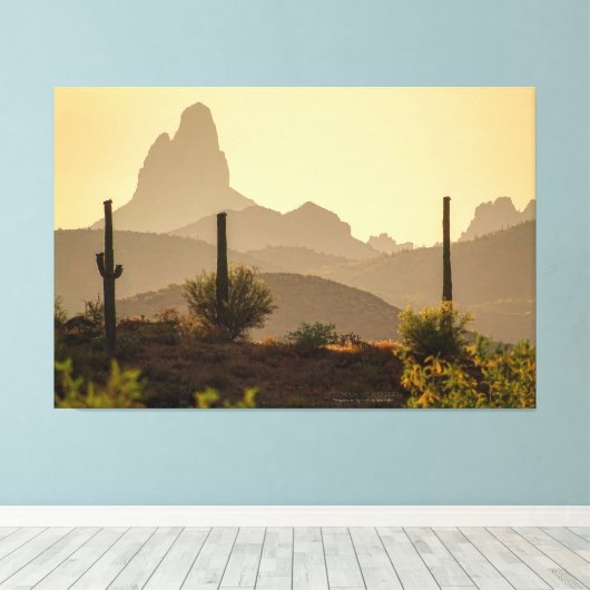 Naald Arizona USA 60x40 van de woestijnberg van We Canvas Afdruk (Insitu (Houten vloer))