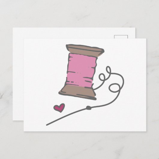 Naald en draad briefkaart (Voorkant / Achterkant)
