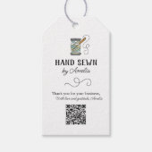 Naald en Draad Handgeschreven Naai Bedanktkaartje Cadeaulabel (Voorkant)