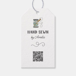 Naald en Draad met de Hand Geschreven Naai Product Cadeaulabel