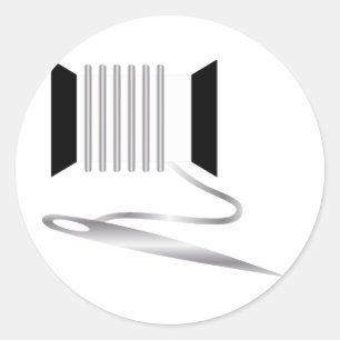 Naald en draad ronde sticker