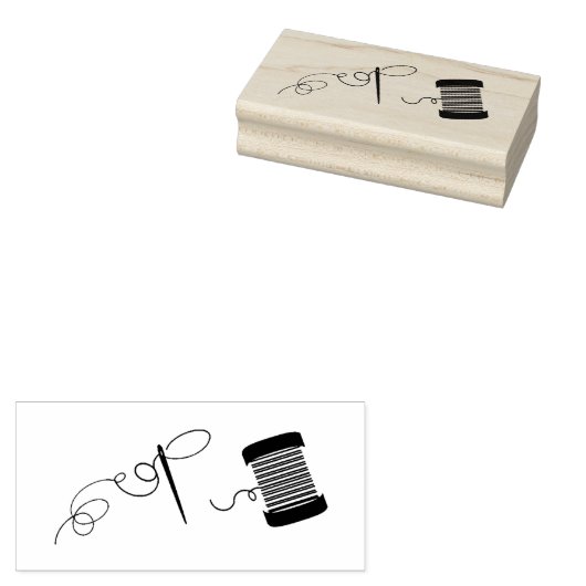 Naald en draad Rubberstempel (Gestempeld)