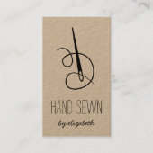 Naald en draad | Rustic Kraft Vertical Visitekaartje (Voorkant)