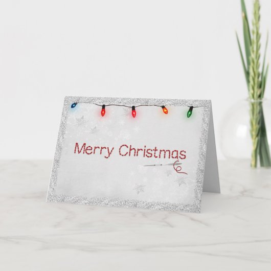 Naald en Kerststeken Feestdagen Kaart (Voorkant)