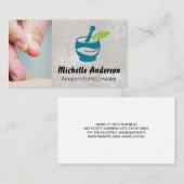 Naald naar huid Close-up | Holistisch genezingslog Visitekaartje (Voorkant / Achterkant)