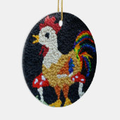 Naald-punch haan ontwerp ornament (Rechts)
