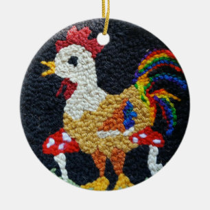 Naald-punch haan ontwerp ornament