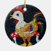 Naald-punch haan ontwerp ornament (Achterkant)