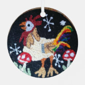 Naald-punch haan ontwerp ornament (Achterkant)