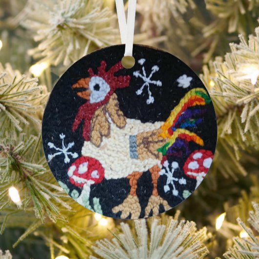 Naald-punch haan ontwerp ornament (Insitu)